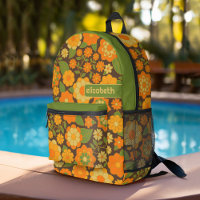 Trendy Retro Floral Pattern with name block
