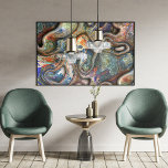 Trendy Retro Futuristic Marbled Waves Art Pattern Poster<br><div class="desc">Beautiful contemporary embossed and shiny looking futuristic psychedelic waves pattern. Colourful design for the modern and hip trendsetter,  or industrial art motif lover.</div>