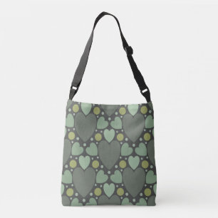 Trendy retro green heart design Crossbody Bag