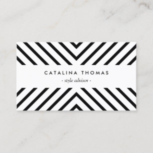 Trendy Retro Mod Black and White Pattern Business Card