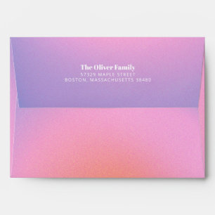 Trendy Retro Pink Lavender Purple Return Address Envelope