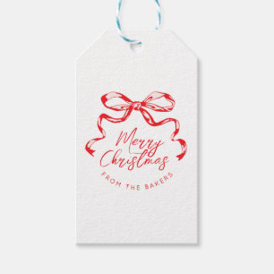 Trendy ribbon bow Christmas/holiday design Gift Tags