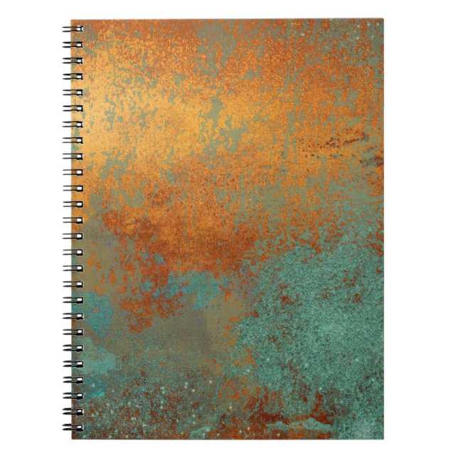 Trendy Rich Copper Patina Metallic Notebook (Front)