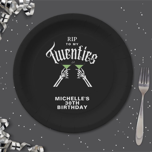 Trendy RIP To My Twenties 30th Birthday Party Paper Plate (Creator Uploaded)