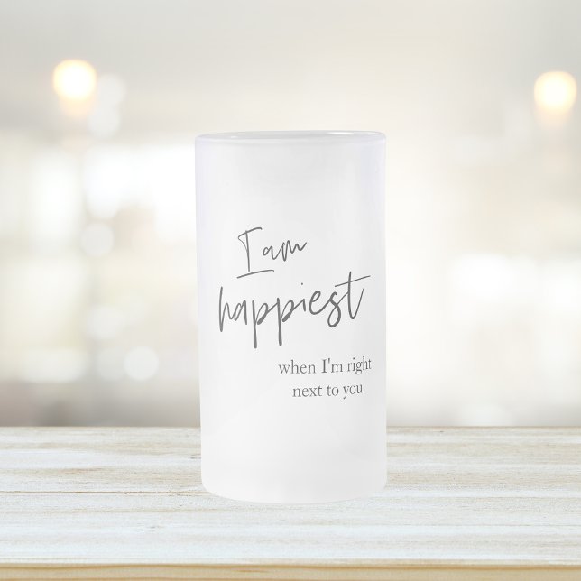 Trendy Romantic Black Quote Gift Frosted Glass Beer Mug (Creator Uploaded)