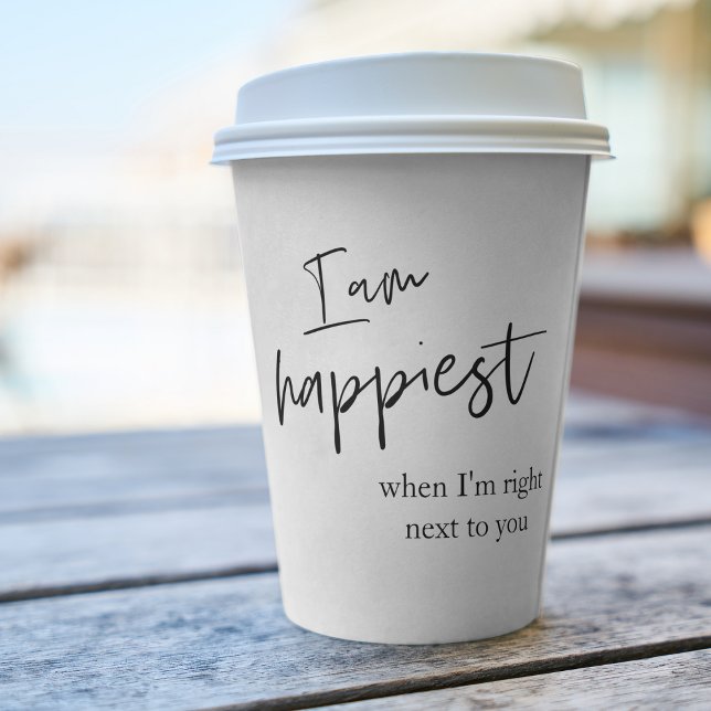 Trendy Romantic Black Quote Gift Paper Cups (Creator Uploaded)