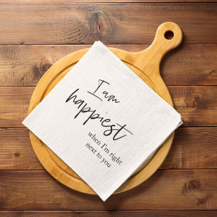 Trendy Romantic Black Quote Gift Tea Towel