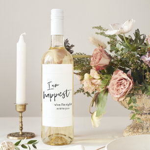 Trendy Romantic Black Quote Gift Wine Label