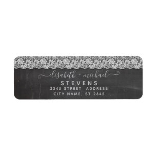 Trendy romantic chic lace script chalkboard