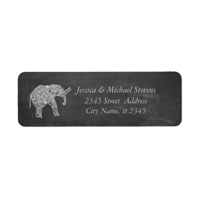 Trendy romantic elephant chalkboard (Front)