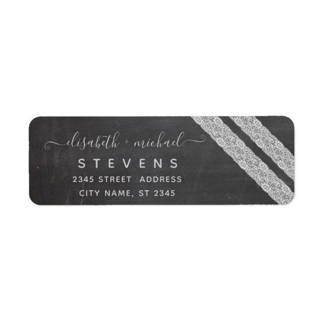 Trendy romantic stylish lace chalkboard (Front)