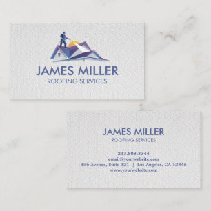 Trendy Roof Cleaning Repair Construction Gutter    Business Card