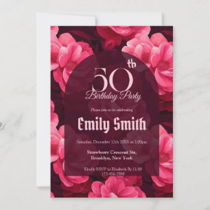 Trendy Rose Fantasy Girl Birthday Party Invitation