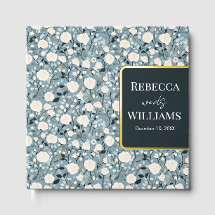 Trendy Rose Flower Tropical Wedding Guest Book