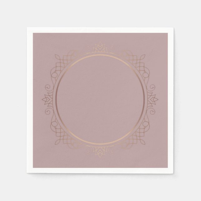 Trendy Rose Gold Custom Blank Template Elegant Napkin (Front)