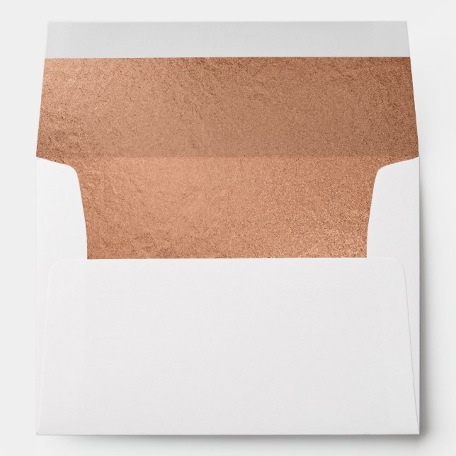 Trendy Rose Gold Foil-Effect Lined Envelope (Back (Bottom))