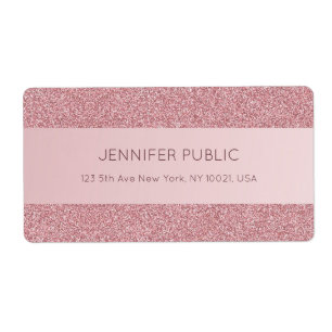 Trendy Rose Gold Glitter Elegant Template Shipping