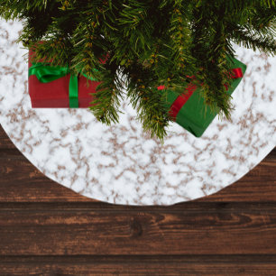 Trendy Rose Gold Marble Pattern Brushed Polyester Tree Skirt