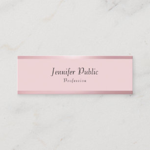 Trendy Rose Gold Modern Elegant Simple Template Mini Business Card