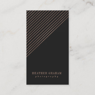 Trendy Rose Gold Photography Business Cards