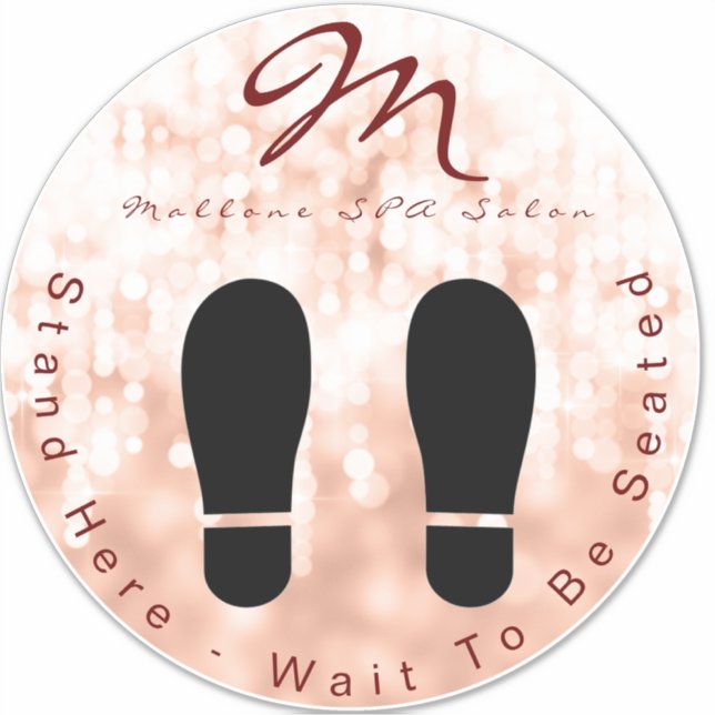 Trendy Rose Gold Sparkling SPA Salon Floor sticker (Front)