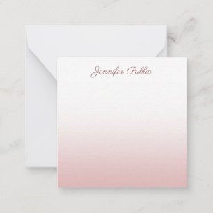 Trendy Rose Gold Template Handwritten Script Name