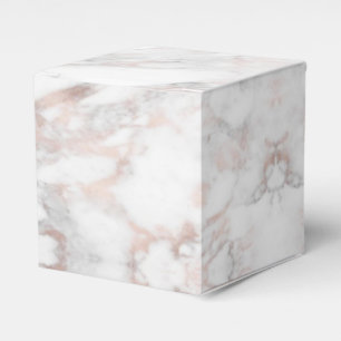 Trendy Rose Gold White Marble Elegant Template Favour Box