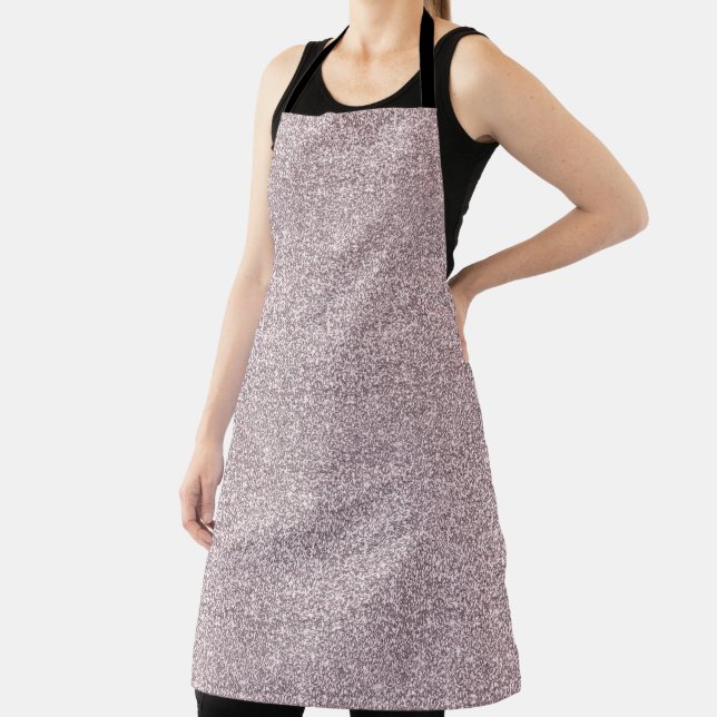 Trendy Rose Pink Sparkle Glitter Apron (Insitu)