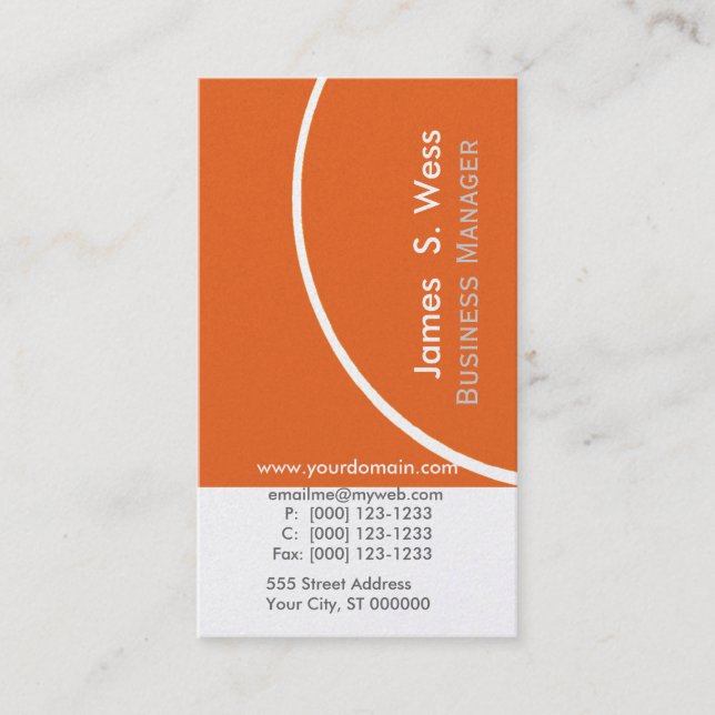 Trendy Round Half   BOLD Abstract  Modern Colour Business Card (Front)