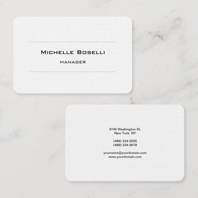 Trendy Rounded Corner Modern Professional Plain Business Card (Front/Back)