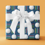 Trendy Royal Blue Golf Ball and Tee Gift  Wrapping Paper<br><div class="desc">Trendy golf wrapping paper. White golf balls and multi-colour tees in a regulated grid pattern over a bold modern coloured background. Suitable for Christmas holiday,  Father's Day,  Mother's Day,  graduation,  birthdays and more! Perfect for your special golfer. Contact for assistance with any customisations to fit your wishes.</div>