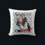 Trendy Rustic Chic Besties Forever Photo Overlap Cushion<br><div class="desc">Trendy Rustic Chic Besties Forever Photo Overlap Throw Pillow</div>