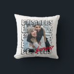 Trendy Rustic Chic Besties Forever Photo Overlap Cushion<br><div class="desc">Trendy Rustic Chic Besties Forever Photo Overlap Throw Pillow</div>