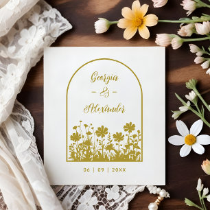 Trendy Rustic Chic Wildflowers Window Arch Wedding Rubber Stamp