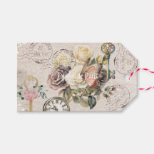 Trendy rustic french background Vintage ephemera