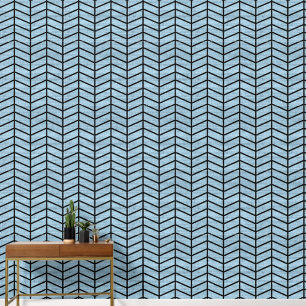 Trendy Rustic Light Blue Chevron Wallpaper