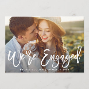Trendy rustic script engagement party invitation