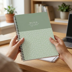 Trendy Sage Green Cute Minimal Stylish Teacher Notebook