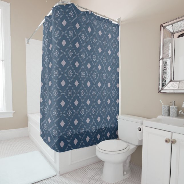 Trendy San Juan Smoked Pattern Shower Curtain (In Situ)