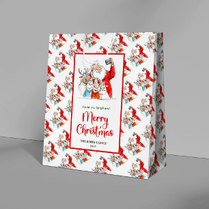 Trendy Santa Claus modern watercolor holiday bag