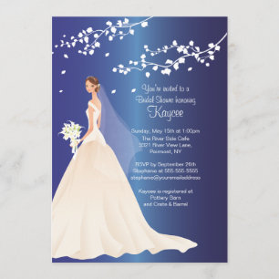 Trendy Sapphire Bride Bridal Shower Invite