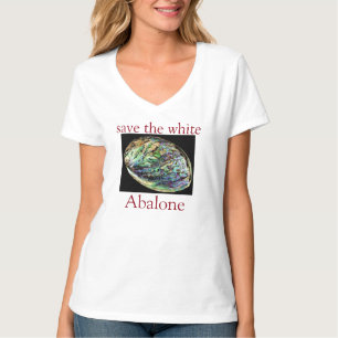 Trendy Save The White Abalone Quote White T-Shirt