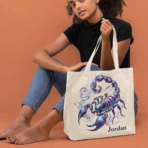Trendy Scorpio Watercolor Zodiac Design Tote Bag