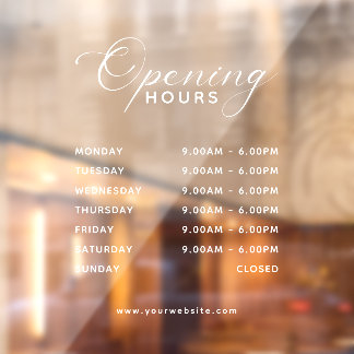 Trendy Script Business Opening Hours Transparent