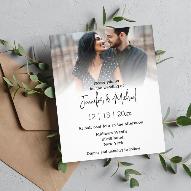 trendy script faded photo wedding invitation   flyer (Creator Uploaded)