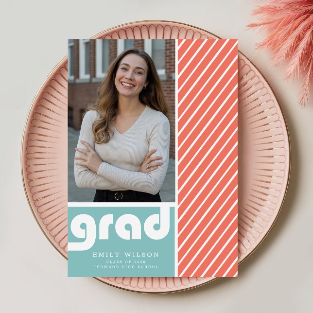 Trendy Script Graduate Simple Photo Graduation Announcement (Creator Uploaded)