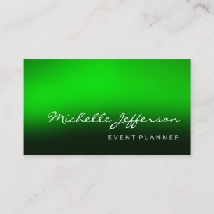 Trendy Script Green Background Business Card