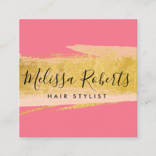 trendy script hair stylist business card
