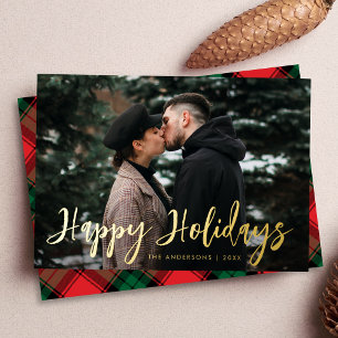 Trendy Script Happy Holidays Photo