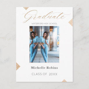Trendy Script High School Graduation Announcement Postcard